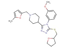 4-{4-(3-methoxyphenyl)-5-[(tetrahydro-2-furanylmethyl)thio]-4H-1,2,4-triazol-3-yl}-1-[(5-methyl-2-furyl)methyl]piperidine