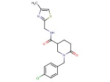 1-(4-chlorobenzyl)-N-[(4-methyl-1,3-thiazol-2-yl)methyl]-6-oxo-3-piperidinecarboxamide