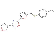 5-(5-{[(4-methylphenyl)thio]methyl}-2-furyl)-3-(tetrahydrofuran-3-yl)-1,2,4-oxadiazole