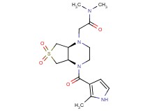 N,N-dimethyl-2-[(4aR*,7aS*)-4-[(2-methyl-1H-pyrrol-3-yl)carbonyl]-6,6-dioxidohexahydrothieno[3,4-b]pyrazin-1(2H)-yl]acetamide