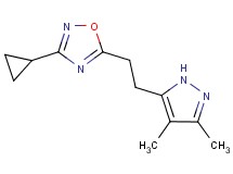 3-cyclopropyl-5-[2-(3,4-dimethyl-1H-pyrazol-5-yl)ethyl]-1,2,4-oxadiazole trifluoroacetate