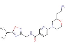 6-[2-(2-aminoethyl)morpholin-4-yl]-N-[(5-isopropyl-1,2,4-oxadiazol-3-yl)methyl]nicotinamide