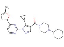 2-{4-[(4-cyclohexyl-1-piperazinyl)carbonyl]-5-cyclopropyl-1H-pyrazol-1-yl}-4-(5-methyl-2-furyl)pyrimidine