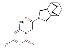 1-{2-[(1R*,2R*,6S*,7S*)-4-azatricyclo[5.2.2.0~2,6~]undec-4-yl]-2-oxoethyl}-4,6-dimethyl-2(1H)-pyrimidinone