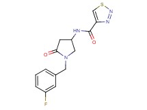 N-[1-(3-fluorobenzyl)-5-oxo-3-pyrrolidinyl]-1,2,3-thiadiazole-4-carboxamide