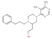 2-[4-(5,6-dimethyl-4-pyrimidinyl)-1-(3-phenylpropyl)-2-piperazinyl]ethanol