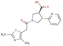 (3S*,4S*)-1-[(2,4-dimethyl-1,3-thiazol-5-yl)acetyl]-4-pyridin-2-ylpyrrolidine-3-carboxylic acid