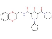 1-cyclopentyl-N-(2,3-dihydro-1,4-benzodioxin-2-ylmethyl)-4-oxo-5-(1-piperidinylcarbonyl)-1,4-dihydro-3-pyridinecarboxamide