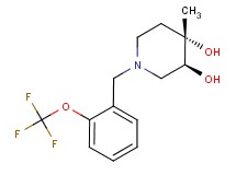 (3S*,4S*)-4-methyl-1-[2-(trifluoromethoxy)benzyl]piperidine-3,4-diol
