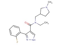 N-ethyl-3-(2-fluorophenyl)-N-[(1-methylpyrrolidin-3-yl)methyl]-1H-pyrazole-4-carboxamide