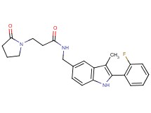 N-{[2-(2-fluorophenyl)-3-methyl-1H-indol-5-yl]methyl}-3-(2-oxo-1-pyrrolidinyl)propanamide