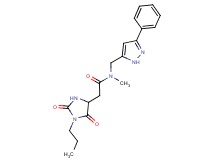 2-(2,5-dioxo-1-propylimidazolidin-4-yl)-N-methyl-N-[(3-phenyl-1H-pyrazol-5-yl)methyl]acetamide
