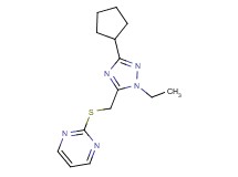 2-{[(3-cyclopentyl-1-ethyl-1H-1,2,4-triazol-5-yl)methyl]thio}pyrimidine