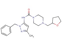 N-(1-benzyl-3-methyl-1H-pyrazol-5-yl)-4-(tetrahydrofuran-2-ylmethyl)piperazine-1-carboxamide