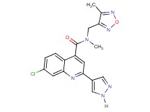 7-chloro-N-methyl-N-[(4-methyl-1,2,5-oxadiazol-3-yl)methyl]-2-(1H-pyrazol-4-yl)quinoline-4-carboxamide