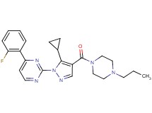 2-{5-cyclopropyl-4-[(4-propyl-1-piperazinyl)carbonyl]-1H-pyrazol-1-yl}-4-(2-fluorophenyl)pyrimidine