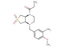 (4aS*,7aR*)-1-(4-methoxy-3-methylbenzyl)-4-propionyloctahydrothieno[3,4-b]pyrazine 6,6-dioxide