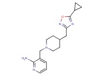 3-({4-[(5-cyclopropyl-1,2,4-oxadiazol-3-yl)methyl]piperidin-1-yl}methyl)pyridin-2-amine