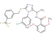 N-[1-(4-(3-chlorophenyl)-5-{[3-(trifluoromethyl)benzyl]thio}-4H-1,2,4-triazol-3-yl)ethyl]-2,6-dimethoxybenzamide