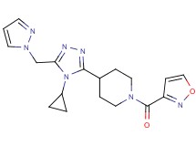 4-[4-cyclopropyl-5-(1H-pyrazol-1-ylmethyl)-4H-1,2,4-triazol-3-yl]-1-(isoxazol-3-ylcarbonyl)piperidine
