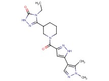 5-{1-[(1',5'-dimethyl-1'H,2H-3,4'-bipyrazol-5-yl)carbonyl]piperidin-3-yl}-4-ethyl-2,4-dihydro-3H-1,2,4-triazol-3-one