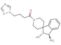 (2R*,3R*)-3-amino-1'-[4-(1H-1,2,4-triazol-1-yl)butanoyl]-2,3-dihydrospiro[indene-1,4'-piperidin]-2-ol