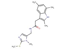 N-{[1-methyl-2-(methylthio)-1H-imidazol-5-yl]methyl}-2-(2,5,7-trimethyl-1H-indol-3-yl)acetamide