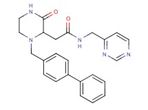 2-[1-(4-biphenylylmethyl)-3-oxo-2-piperazinyl]-N-(4-pyrimidinylmethyl)acetamide