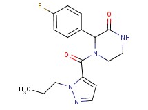 3-(4-fluorophenyl)-4-[(1-propyl-1H-pyrazol-5-yl)carbonyl]piperazin-2-one