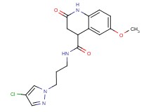 N-[3-(4-chloro-1H-pyrazol-1-yl)propyl]-6-methoxy-2-oxo-1,2,3,4-tetrahydro-4-quinolinecarboxamide