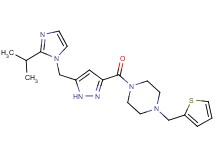 1-({5-[(2-isopropyl-1H-imidazol-1-yl)methyl]-1H-pyrazol-3-yl}carbonyl)-4-(2-thienylmethyl)piperazine