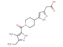 (5-{1-[(3-ethyl-4-methyl-1H-pyrazol-5-yl)carbonyl]piperidin-4-yl}-1H-pyrazol-3-yl)acetic acid