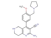 2-amino-4-[4-methoxy-3-(1-pyrrolidinylmethyl)phenyl]-5,6,7,8-tetrahydro-1,6-naphthyridine-3-carbonitrile