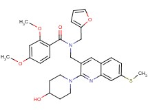 N-(2-furylmethyl)-N-{[2-(4-hydroxy-1-piperidinyl)-7-(methylthio)-3-quinolinyl]methyl}-2,4-dimethoxybenzamide