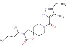 8-[(3-ethyl-4-methyl-1H-pyrazol-5-yl)carbonyl]-3-(1-methylbutyl)-1-oxa-3,8-diazaspiro[4.5]decan-2-one