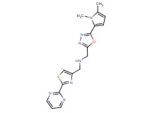 1-[5-(1,5-dimethyl-1H-pyrrol-2-yl)-1,3,4-oxadiazol-2-yl]-N-[(2-pyrimidin-2-yl-1,3-thiazol-4-yl)methyl]methanamine