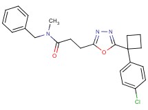 N-benzyl-3-{5-[1-(4-chlorophenyl)cyclobutyl]-1,3,4-oxadiazol-2-yl}-N-methylpropanamide