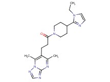6-{3-[4-(1-ethyl-1H-imidazol-2-yl)piperidin-1-yl]-3-oxopropyl}-5,7-dimethyl[1,2,4]triazolo[1,5-a]pyrimidine