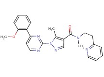 1-[4-(2-methoxyphenyl)-2-pyrimidinyl]-N,5-dimethyl-N-[2-(2-pyridinyl)ethyl]-1H-pyrazole-4-carboxamide