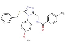 N-{[5-(benzylthio)-4-(4-methoxyphenyl)-4H-1,2,4-triazol-3-yl]methyl}-4-methylbenzamide
