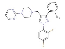 2-(4-{[1-(2,4-difluorophenyl)-3-(2-methylphenyl)-1H-pyrazol-4-yl]methyl}-1-piperazinyl)pyrimidine