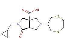 (3aS*,6aS*)-2-(cyclopropylmethyl)-5-(1,4-dithiepan-6-yl)-1-oxohexahydropyrrolo[3,4-c]pyrrole-3a(1H)-carboxylic acid