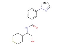 N-[2-hydroxy-1-(tetrahydro-2H-thiopyran-4-yl)ethyl]-3-(1H-pyrazol-1-yl)benzamide