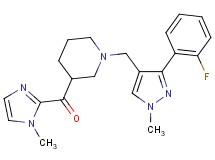 (1-{[3-(2-fluorophenyl)-1-methyl-1H-pyrazol-4-yl]methyl}-3-piperidinyl)(1-methyl-1H-imidazol-2-yl)methanone