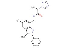 N-[(3,5-dimethyl-2-phenyl-1H-indol-7-yl)methyl]-2-(1H-1,2,4-triazol-1-yl)propanamide