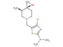 (3R*,4S*)-1-{[4-chloro-2-(dimethylamino)-1,3-thiazol-5-yl]methyl}-3,4-dimethyl-4-piperidinol