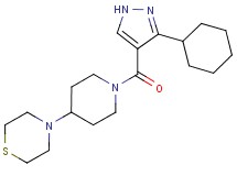 4-{1-[(3-cyclohexyl-1H-pyrazol-4-yl)carbonyl]-4-piperidinyl}thiomorpholine