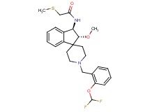 N-{(2R*,3R*)-1'-[2-(difluoromethoxy)benzyl]-2-methoxy-2,3-dihydrospiro[indene-1,4'-piperidin]-3-yl}-2-(methylthio)acetamide