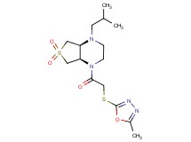 (4aR*,7aS*)-1-isobutyl-4-{[(5-methyl-1,3,4-oxadiazol-2-yl)thio]acetyl}octahydrothieno[3,4-b]pyrazine 6,6-dioxide