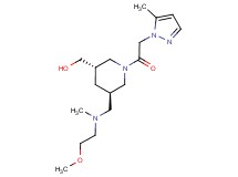 {(3S*,5R*)-5-{[(2-methoxyethyl)(methyl)amino]methyl}-1-[(5-methyl-1H-pyrazol-1-yl)acetyl]piperidin-3-yl}methanol